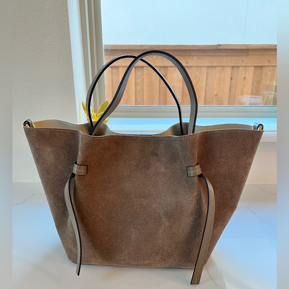 Suede Tote Bag in Brown - Classic Women's Handbag